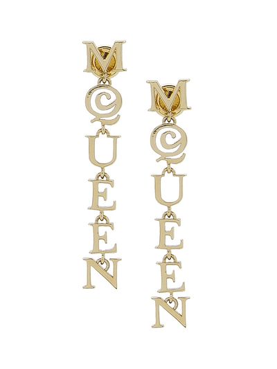McQueen Women's Goldtone "McQueen" Logo Drop Earrings