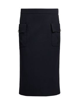 McQueen Women's Grained Wool Pencil Skirt