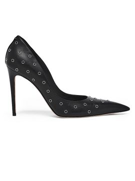 McQueen Women's Grommet-Detailed Leather Pumps