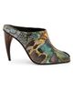 McQueen Women's Horn 105MM Embossed-Leather Peep Toe Mules - 1