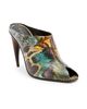 McQueen Women's Horn 105MM Embossed-Leather Peep Toe Mules - 3