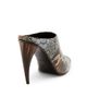 McQueen Women's Horn 105MM Embossed-Leather Peep Toe Mules - 4