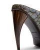 McQueen Women's Horn 105MM Embossed-Leather Peep Toe Mules - 6
