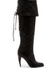 McQueen Women's Horn 105MM Leather Foldover Lace-Back Boots - 1