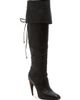McQueen Women's Horn 105MM Leather Foldover Lace-Back Boots - 3