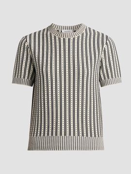McQueen Women's Jacquard Stripe Crewneck Top