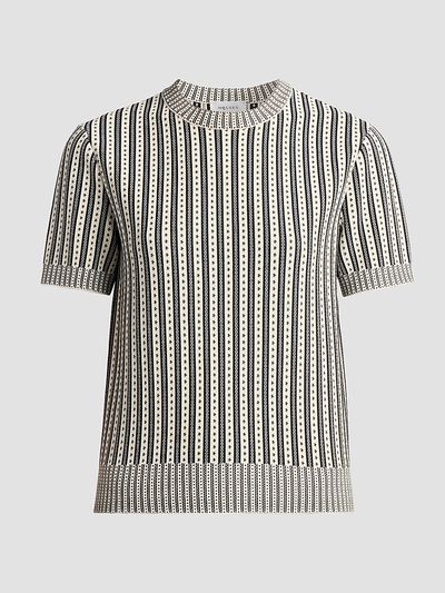 McQueen Women's Jacquard Stripe Crewneck Top