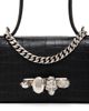 McQueen Women's Jewelled Croc-Embossed Leather Top Handle Bag - 7