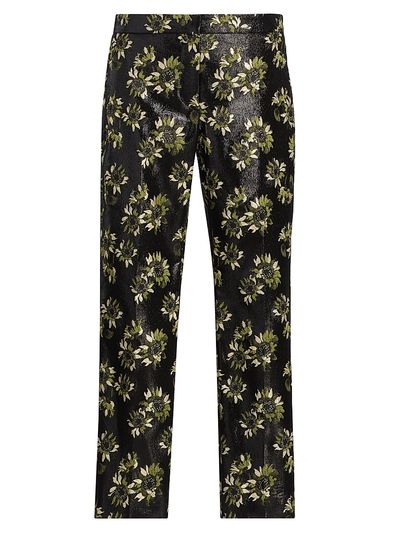 McQueen Women's Lacquered Sunflower Cigarette Crop Trousers