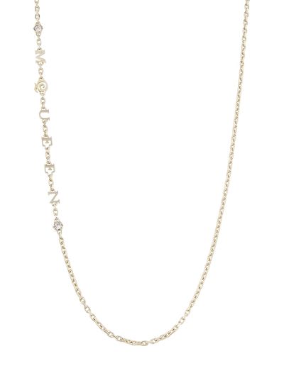 McQueen Women's "McQueen" Goldtone & Glass Crystal Logo Chain Necklace