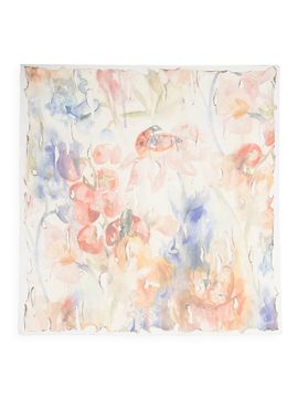 McQueen Women's Painted Floral Silk Square Scarf