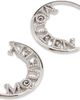 McQueen Women's Silvertone & Glass Crystal Logo Hoop Earrings - 3
