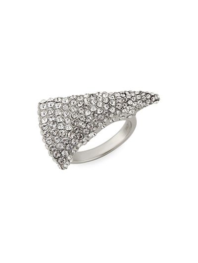 McQueen Women's Silvertone & Glass Crystal Tiger's Claw Ring