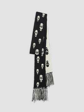 McQueen Women's Skull Knit Cotton Tricot Scarf