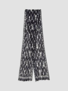 McQueen Women's Skull Pleated Silk Georgette Scarf