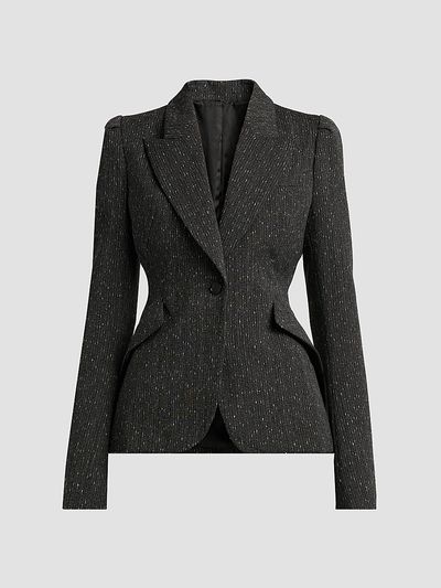 McQueen Women's Speckled Wool One-Button Blazer