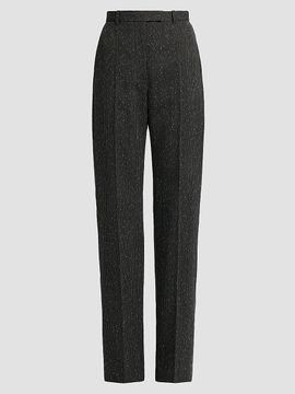 McQueen Women's Speckled Wool Slim-Straight Trousers