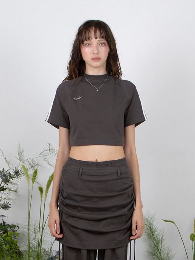MEENDERI Back Lace-up Track Top_Charcoal