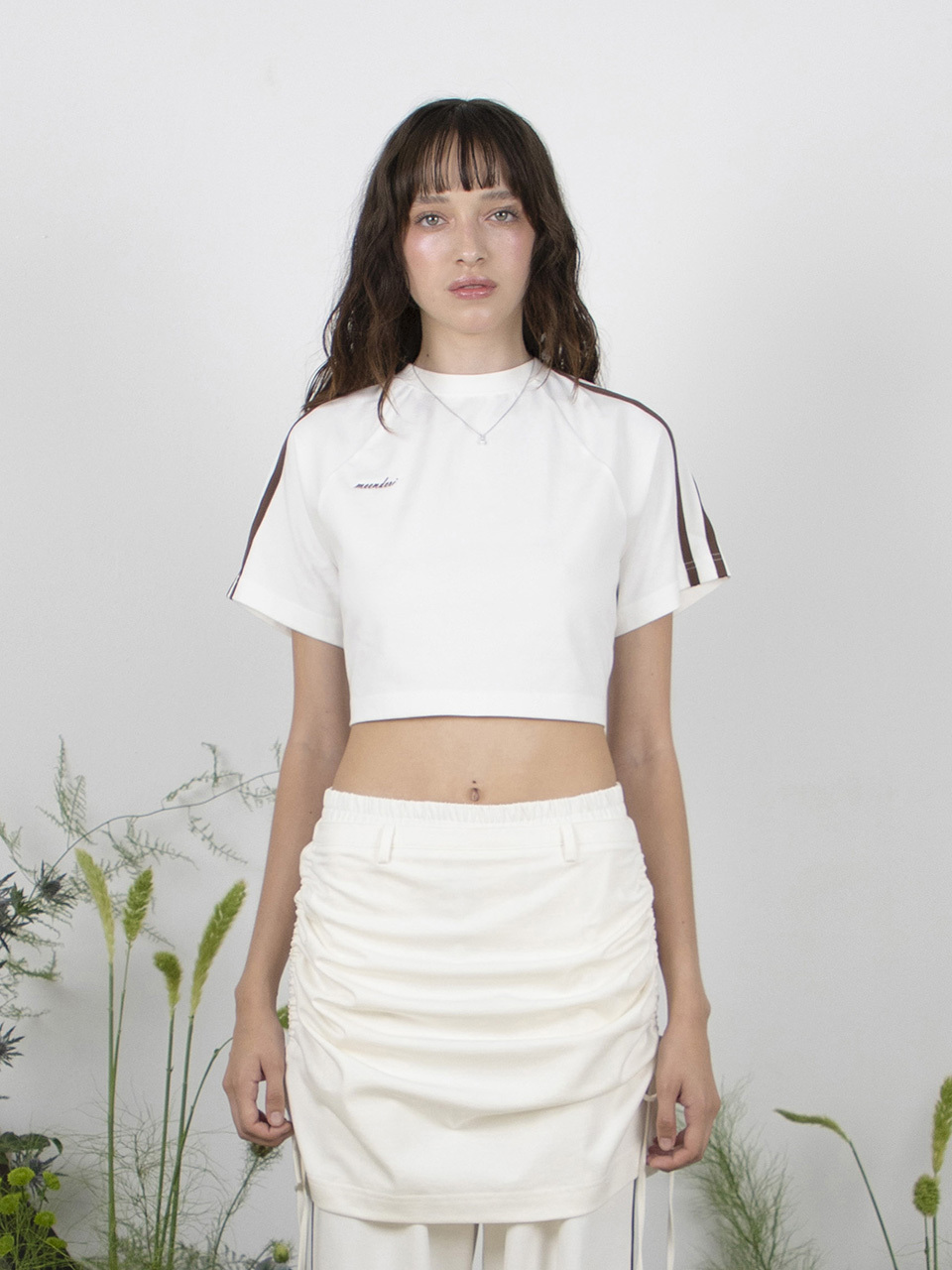 MEENDERI Back Lace-up Track Top_White