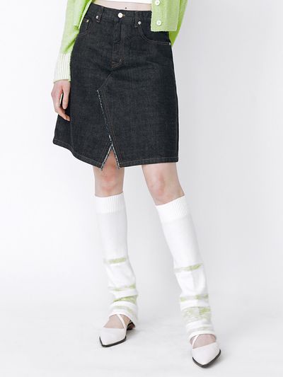 MEENDERI Mixed Stripe Leg Warmer _ Green