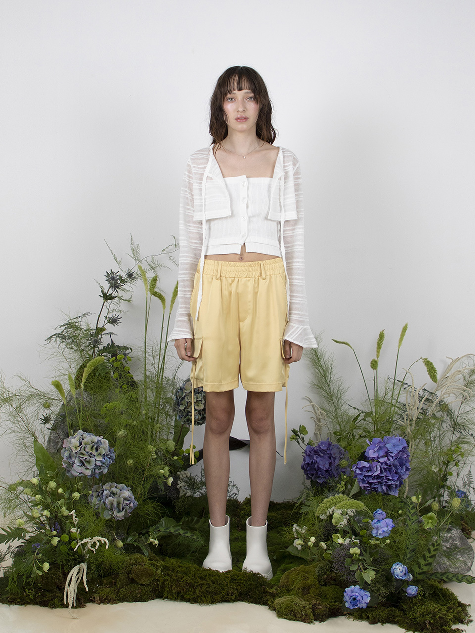 MEENDERI Satin Pocket Short Pants_Yellow
