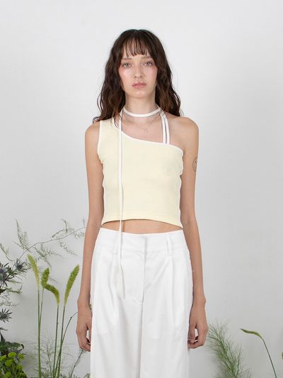 MEENDERI Track Asymmetric Sleeveless Top