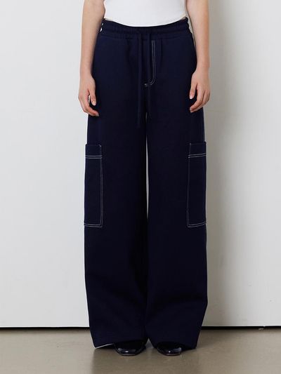 MEENDERI [UNISEX] BIG POCKET JOGGER PANTS. - NAVY