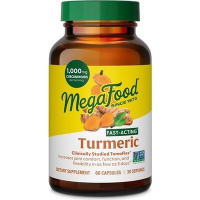 MegaFood MegaFood Fast-Acting Turmeric Supplement, Clinically Studied, Joint Supplement with Black Pepper, 60 Capsules