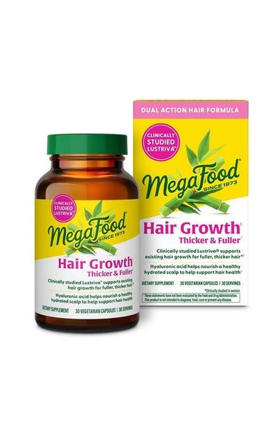 MegaFood MegaFood Hair Growth, Clinically Studied Lustriva, Hyaluronic Acid, Biotin 10000mcg, 30 Vegetarian Capsules
