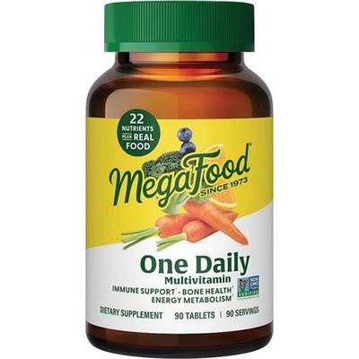 MegaFood MegaFood One Daily Multivitamin for Women and Men, Vegetarian, Non-GMO, 90 Tablets