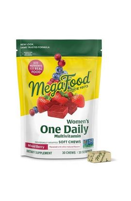 MegaFood MegaFood One Daily Multivitamin for Women Soft Chews With Folate, Methylated B12, Biotin, Non-GMO, 30 Mixed Berry Chews