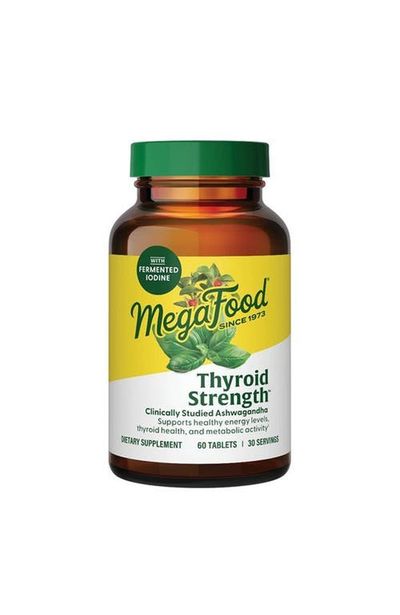 MegaFood MegaFood Thyroid Strength with Ashwagandha, Zinc, Selenium, Copper, Iodine & L-Tyrosine, 60 Tablets