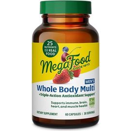 MegaFood MegaFood Whole Body Multivitamin for Men with CoQ10, Vitamin D3 K2, Magnesium Citrate, Boron & Copper, 60 Capsules