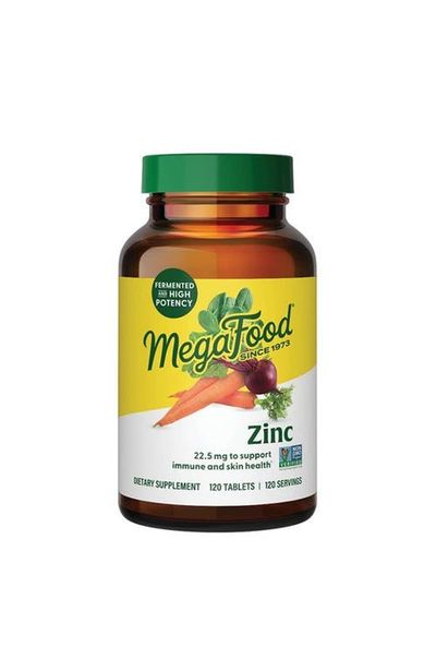 MegaFood MegaFood Zinc Bisglycinate for Women & Men, Vegan Immune Support Supplement, 120 Tablets