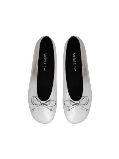 Meiel Dew Ballerina Ribbon Flats_Silver