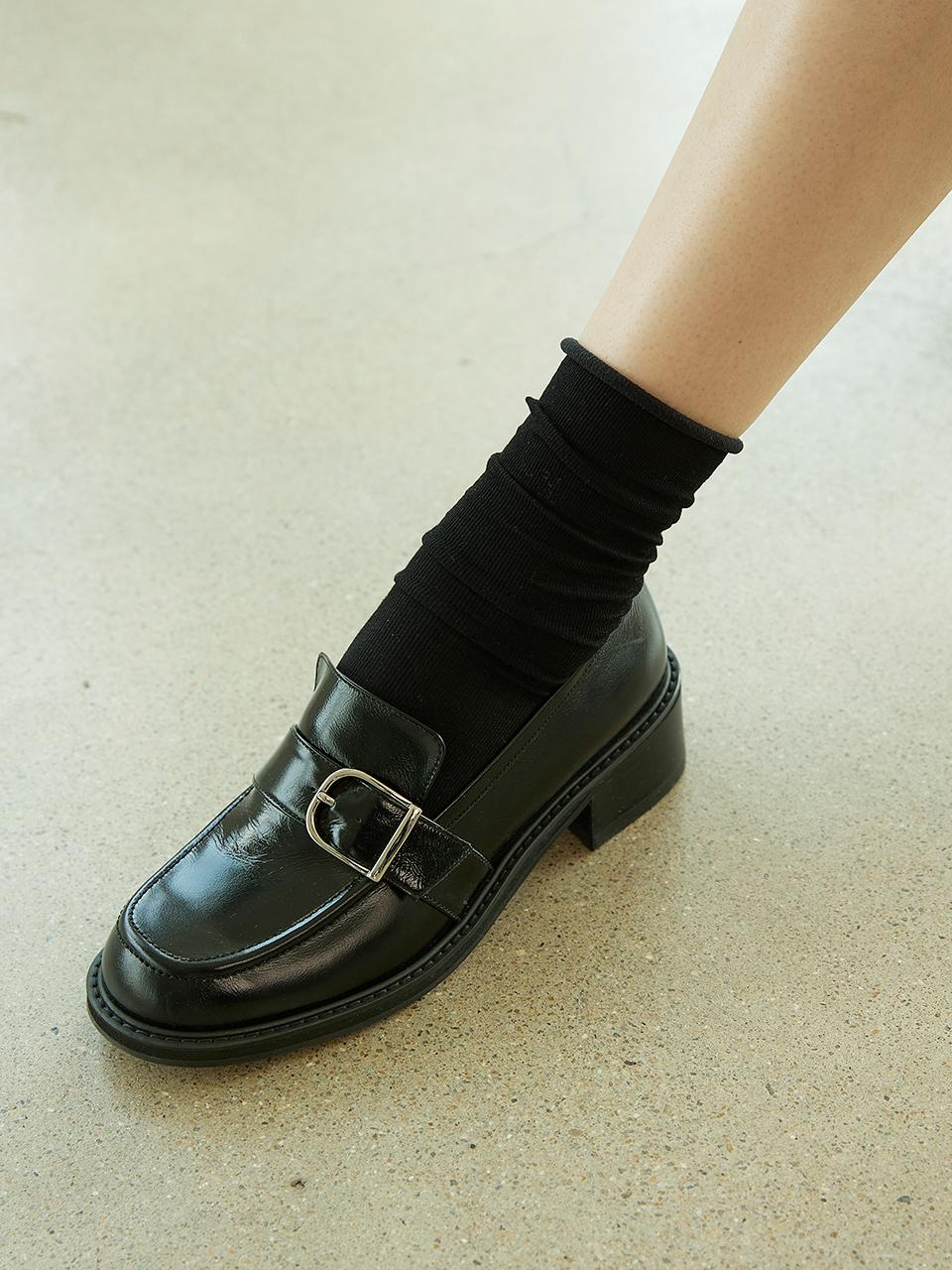 Meiel Dew Buckle Classic Loafer_Black