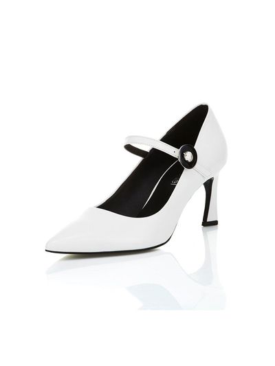 Meiel Dew Mary Jane Pumps White