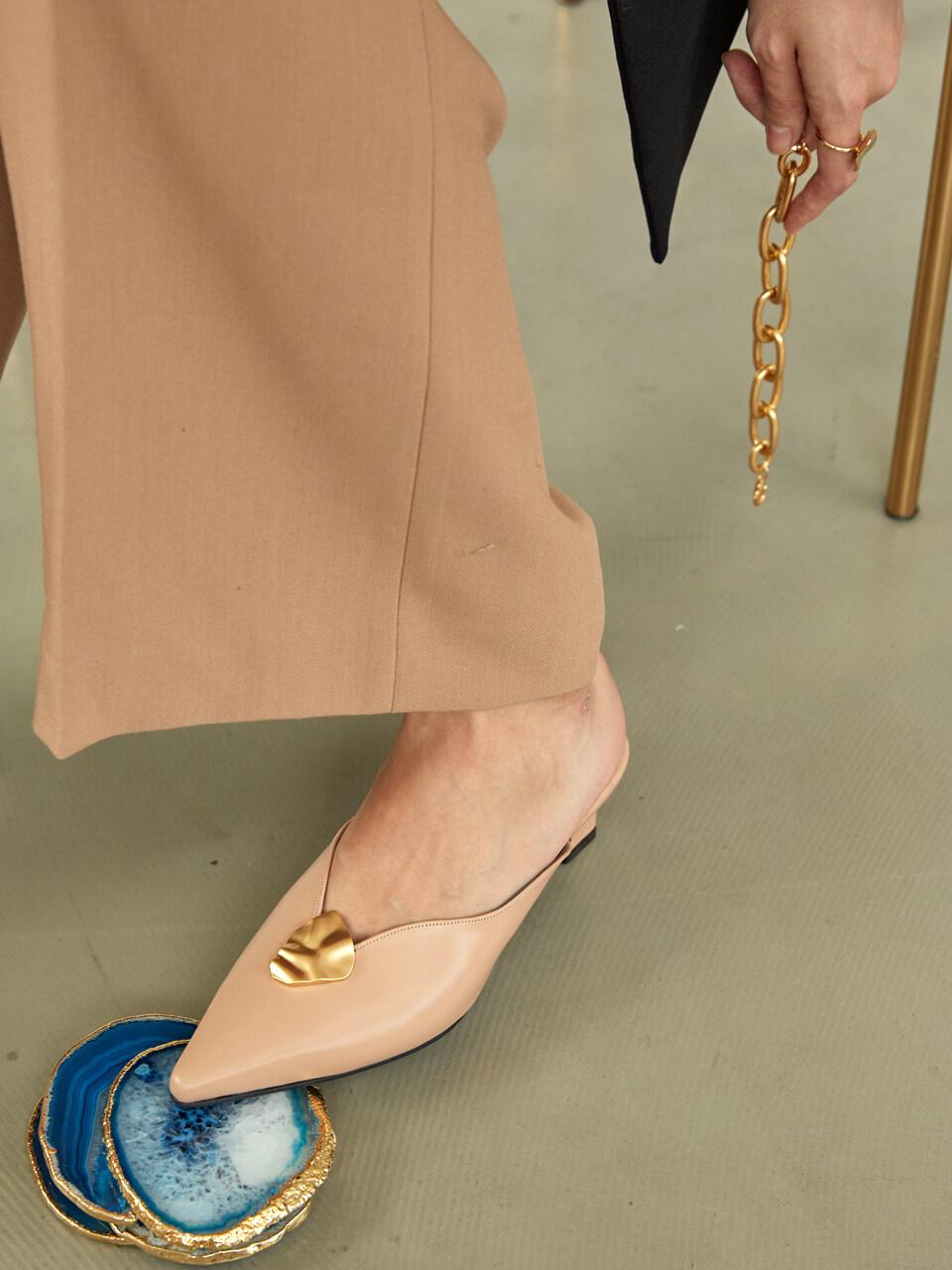 Meiel Dew MD1031 Wave Line Mule-Skin Pink Beige
