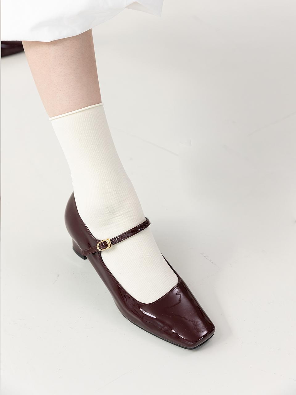 Meiel Dew MD1119p Classic Mary Jane Pumps_Wine