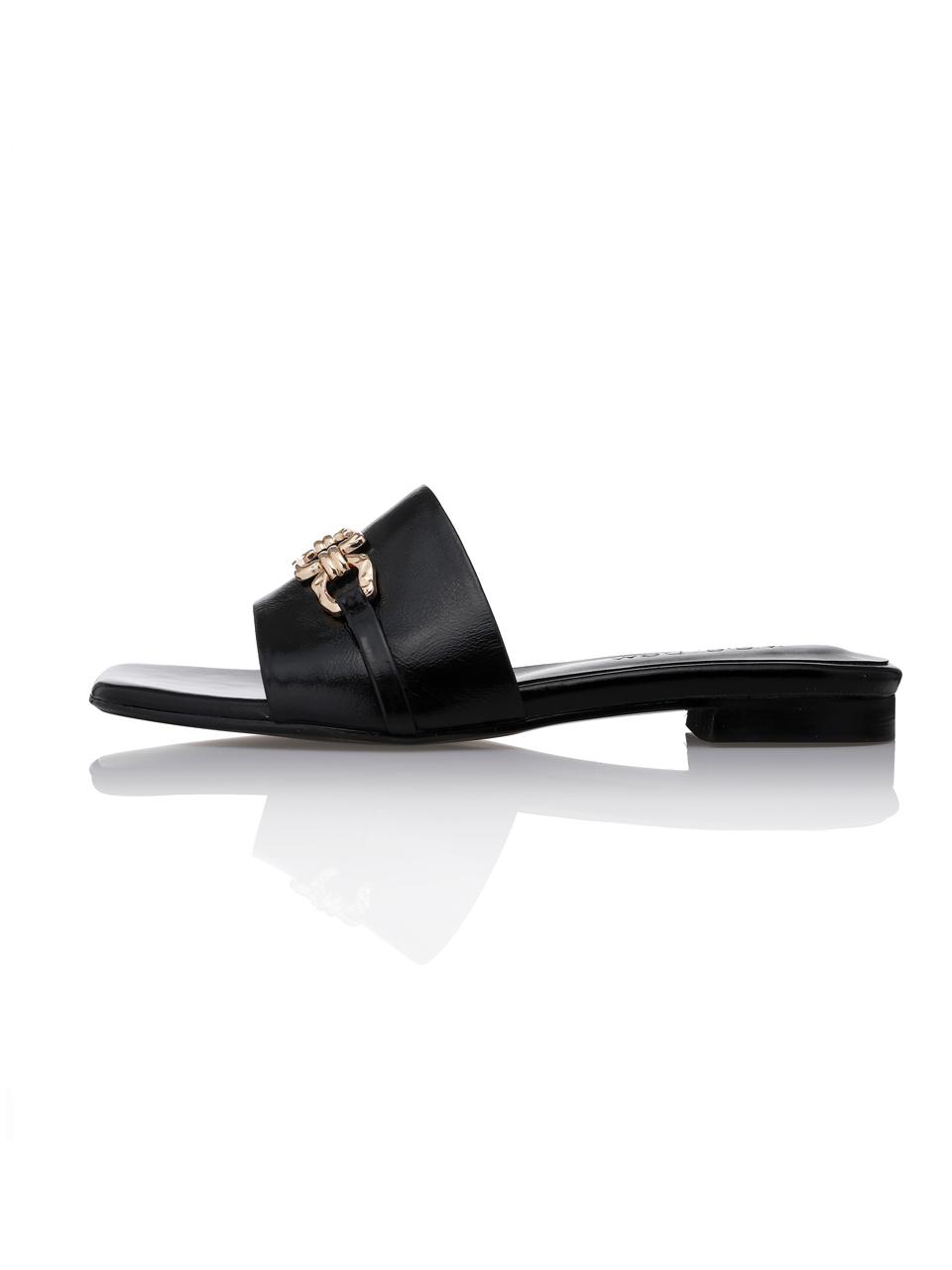 Meiel Dew Metal Point Slider Sandals- MD1102s Black