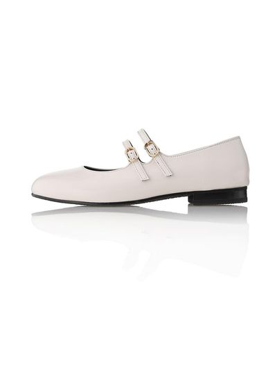 Meiel Dew Round Toe Two Strap Flats