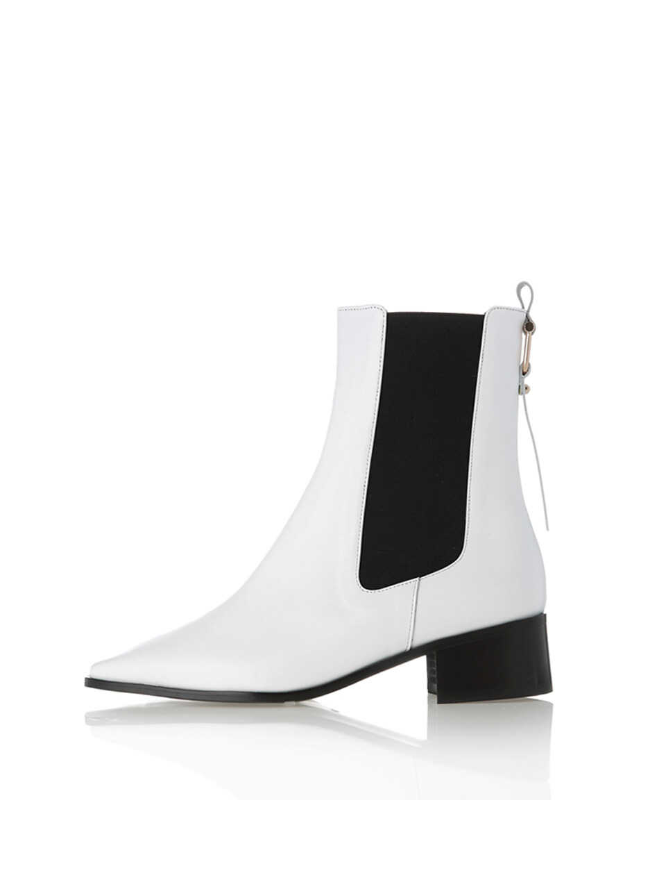 Meiel Dew Square Point Chelsea boots-White