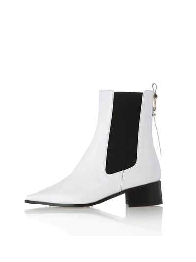 Meiel Dew Square Point Chelsea boots-White