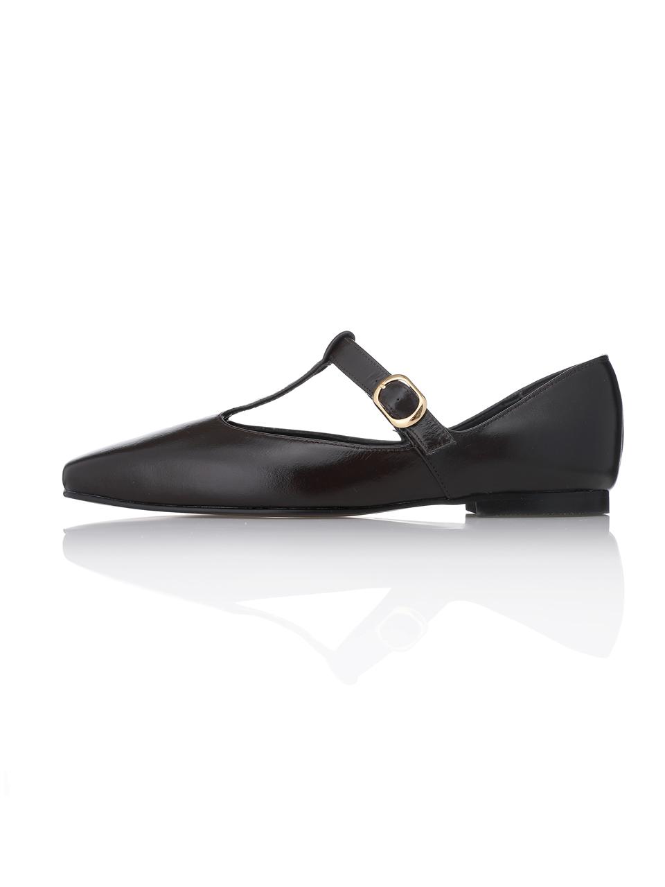 Meiel Dew U Line T Strap Flat - MD1093f dark Brown