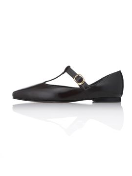 Meiel Dew U Line T Strap Flat - MD1093f dark Brown