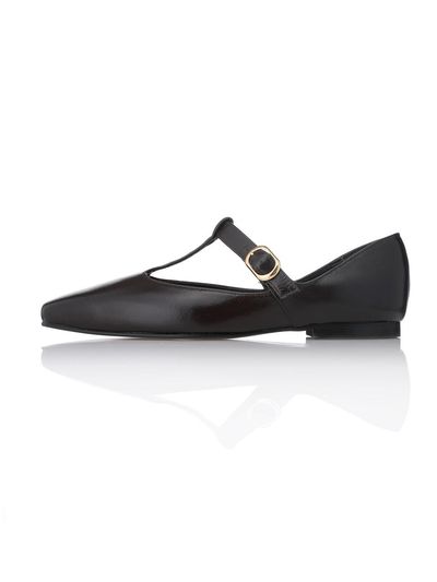 Meiel Dew U Line T Strap Flat - MD1093f dark Brown
