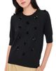 MEIMEIJ MEIMEIJ Lana Floral Paillettes Wool Top Nero - 1
