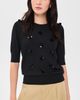 MEIMEIJ MEIMEIJ Lana Floral Paillettes Wool Top Nero - 2