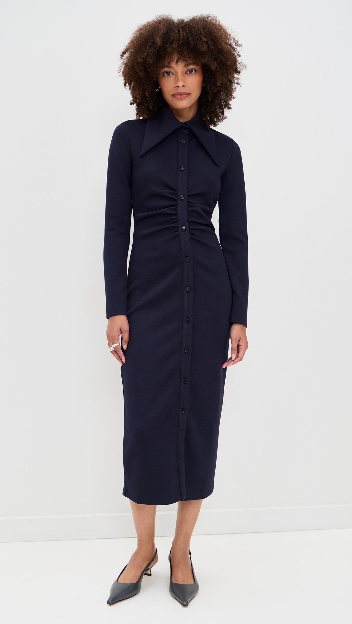 long sleeve maroon midi dress Cranberry Genna Long Sleeve Midi Dress