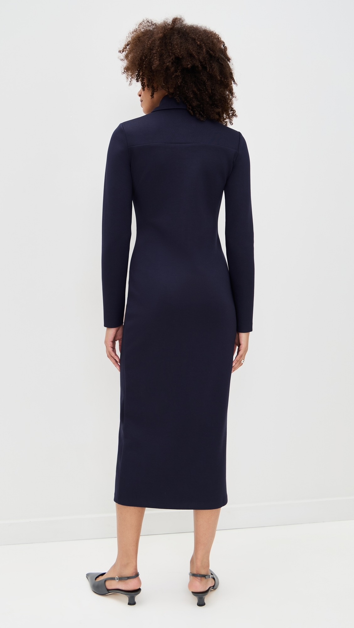 midi scuba dress with sleeves Short Puff Sleeve Scuba Midi Dress with Side Cascade